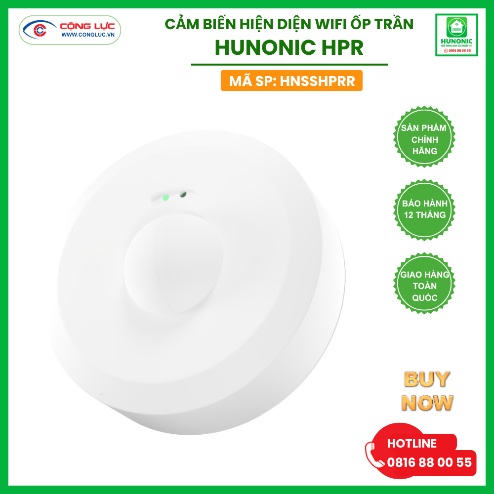 Cảm Biến Hiện Diện Wifi Ốp Trần Hunonic HPR